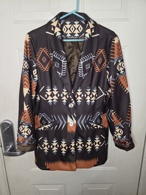 Womens Western Aztec Blazer Size XL